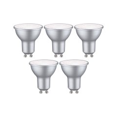 Paulmann 29236 Standard 230V LED Reflektor 5er Set GU10 460lm 4,9W 4000K Wei�aluminium