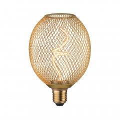 Paulmann 29259 Metallic Glow Standard 230V LED Globe E27 180lm 4W 1800K dimmbar Messing