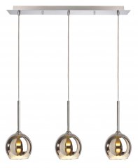 Deko-Light Pendelleuchte Bunda 3xG9 Glas Chrom 342115