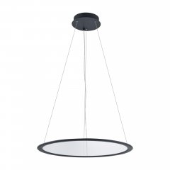 Deko-Light Pendelleuchte LED Panel transparent rund 50W Dimmbar 3000/3500/4000K Schwarz