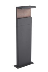 Heitronic LED Sockelleuchte Manao 600mm 13W 700lm 3000K IP65 anthrazit mit Holzdekor