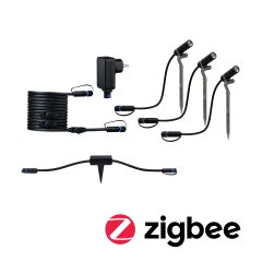 Paulmann 5029 Plug & Shine Set Smart Home Zigbee 3.0 LED Gartenstrahler Plantini IP65 3000K 3x2W