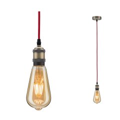Paulmann 50386 Neordic Pendelleuchte Eldar E27 max. 60W Rot/Nickel geb�rstet dimmbar Metall