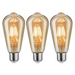 Paulmann 5067 1879 Set LED Kolben Rustika E27 230V 3x480lm 3x6W 1700K dimmbar Gold