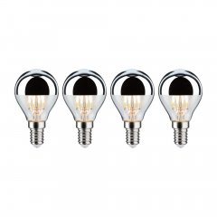 Paulmann 5077 Modern Classic 230V LED Tropfen E14 4x440lm 4x4,8W 2700K dimmbar Kopfspiegel Silber