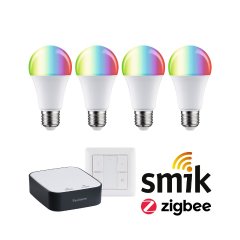 Paulmann 5190 Zigbee 3.0 LED Birne E27 RGBW + Gateway smik + Schalter