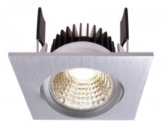 Deko-Light LED Deckeneinbauleuchte COB 68 350mA 6W 580lm 2700K Dimmbar Eckig Silber
