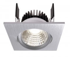 Deko-Light LED Deckeneinbauleuchte COB 68 350mA 6W 660lm 4000K Dimmbar Eckig Silber