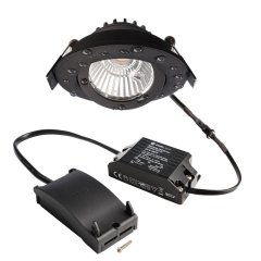 Deko-Light Dione LED Einbaustrahler IP44 8W 800lm 3000K dimmbar Schwarz