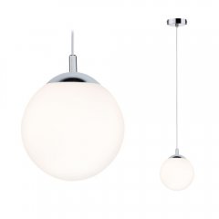 Paulmann 70895 Pendelleuchte Globe IP44 E27 max. 20W Satin/Chrom dimmbar