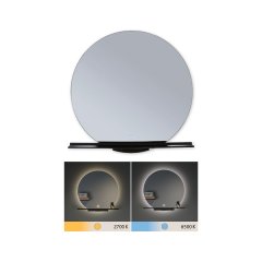 Paulmann 71091 LED Leuchtspiegel Miro IP44 Tunable White 500lm 230V 11W Spiegel/Schwarz matt