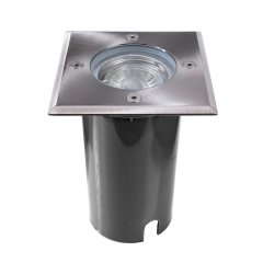 Deko-Light Bodeneinbauleuchte Aton Square GU10 IP67 Schwarz/Edelstahl
