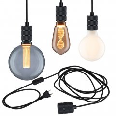 Paulmann 78436 Neordic Pendelleuchte Tilla inkl. Stecker E27 max. 20W Schwarz dimmbar Metall