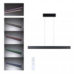Paulmann 78474 LED Pendelleuchte Raiko RGBW+ 2300lm / 370lm 19W / 6W Schwarz