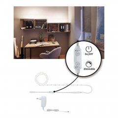 Paulmann 78958 SimpLED Power LED Strip Neutralwei� inkl. Dimm/Switch Komplettset 1,5m 17W 1100lm/m
