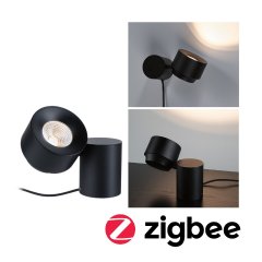 Paulmann 79781 LED Tischleuchte Smart Home Zigbee Puric Pane 2700K 300lm 3W Schwarz
