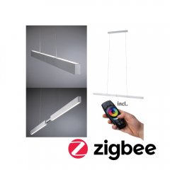 Paulmann 79815 LED Pendelleuchte Smart Home Zigbee 3.0 Aptare 2700K dimmbar 2050lm/2050lm 2x18W Alu