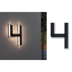 Paulmann 79845 Solar LED Hausnummernleuchte inkl. wechselbarer Akku Nummer 4 IP44 3000K 6lm Schwarz