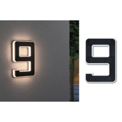 Paulmann 79850 Solar LED Hausnummernleuchte inkl. wechselbarer Akku Nummer 9 IP44 3000K 6lm Schwarz