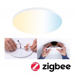 Paulmann 79956 VariFit LED Einbaupanel Smart Home Zigbee 3.0 Veluna Edge IP44 rund 160mm 15,5W Wei�