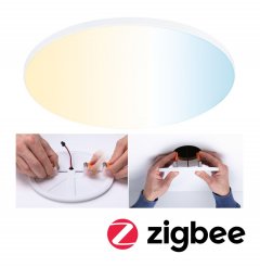 Paulmann 79957 VariFit LED Einbaupanel Smart Home Zigbee 3.0 Veluna Edge IP44 200mm 18W 1400lm  Wei�