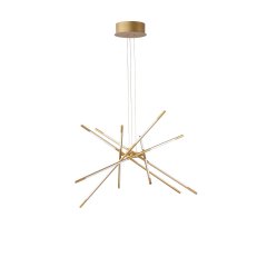 Nova Luce Raccio LED Pendelleuchte dimmbar Messing Gold 68W 230V 5397lm 3000K IP20 mit Fernbedienung