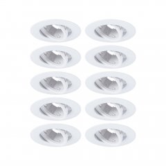 Paulmann 92115 Einbauleuchte 10er-Pack schwenkbar rund 90mm 30� GU10 max. 10x10W 230V dimmbar Wei�