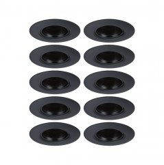 Paulmann 92120 Einbauleuchte 10er-Pack starr rund 90mm GU10 max. 10x10W 230V dimmbar Schwarz