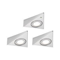 Paulmann 92125 LED Unterschrankleuchte Trias N�herungsensor 3er-Set 3x2,7W 3x185lm 3000K Eisen geb.