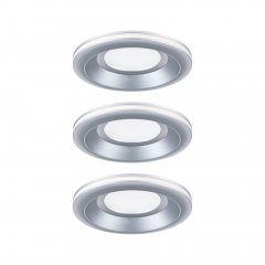 Paulmann 92250 LED Einbauleuchte Sormus 3er-Set IP65 rund 3x4,8 / 1,5W 560lm / 180lm 3000K Chrom