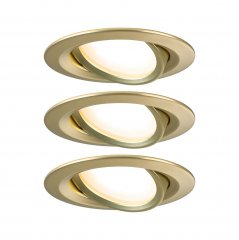 Paulmann 92404 LED Einbauleuchte Nova Coin rund 84mm 50� Coin 3x6W 3x470lm 230V 2700K Gold matt