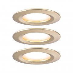 Paulmann 92407 LED Einbauleuchte 3-Step-Dim Nova Coin IP44 rund 74mm Coin 3x6W 3x470lm Gold matt