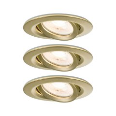 Paulmann 92408 LED Einbauleuchte Nova Plus 3er-Set IP65 rund 93mm 30� GU10 3x6W 3x460lm Gold matt