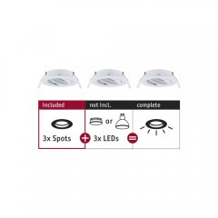 Paulmann 92486 Einbauleuchte Choose Basisset schwenkbar rund 84mm 50� max. 3x10W 230V dimmbar Wei�