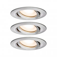 Paulmann 92900 LED Einbauleuchte Nova Plus 3er-Set IP65 rund 93mm GU10 3x7W 3x460lm Eisen geb�rstet