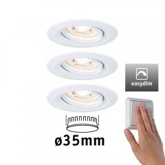 Paulmann 92971 LED Einbauleuchte Nova mini Plus EasyDim schwenkbar 3x4,2W 2700K Wei� matt 230V