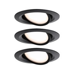 Paulmann 93082 LED Einbauleuchte Nova Plus Coin Basisset IP65 rund 93mm 30� 3x6W 3x470lm Schwarz