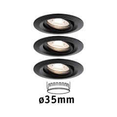 Paulmann 93083 LED Einbauleuchte Nova Mini Coin Basisset 66mm 15� Coin 3x4W 3x310lm Schwarz matt