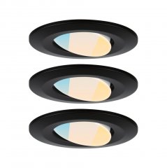 Paulmann 93096 LED Einbauleuchte Calla 3er-Set schwenkbar IP65 30� 3x5W 3x400lm White Switch Schwarz