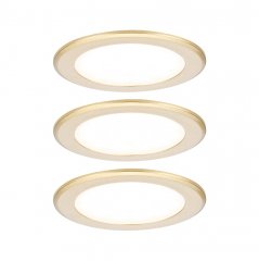 Paulmann 93119 LED M�beleinbauleuchten 3er-Set rund 65mm 3x2,5W 3x180lm 230/12V 3000K Gold matt