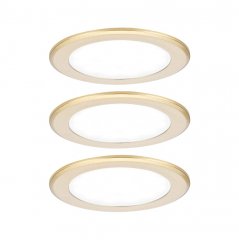 Paulmann 93124 LED M�beleinbauleuchten 3er-Set rund 65mm 3x2,5W 3x180lm 230/12V 4000K Gold matt