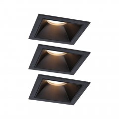 Paulmann 93125 LED Einbauleuchte 3-Step-Dim Cole Coin Basisset IP44 eckig 88x88mm 3x6W 3x470lm 230V