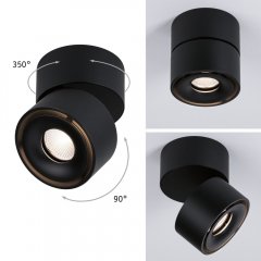 Paulmann 93371 LED Deckenleuchte Spircle 78mm 8W 550lm 230V 3000K Schwarz matt