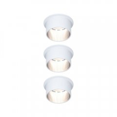Paulmann 93385 LED Einbauleuchte 3-Step-Dim Gil Coin IP44 3x6W 3x470lm 230V 2700K Wei� matt/Eisen