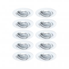 Paulmann 93400 Einbauleuchte Base Basisset schwenkbar rund 90mm 20� 10x GU10 230V dimmbar Wei