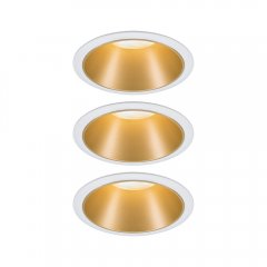 Paulmann 93406 LED Einbauleuchte 3-Step-Dim Cole Coin 3er-Set IP44 Coin 3x6W 3x460lm 230V Wei�/Gold