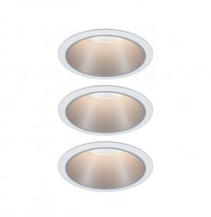 Paulmann 93410 LED Einbauleuchte 3-Step-Dim Cole Coin 3er-Set IP44 Coin 3x6W 3x470lm Wei�/Silber