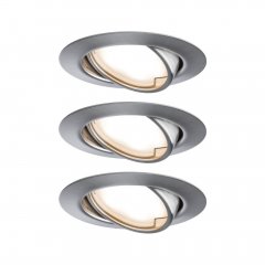 Paulmann 93421 LED Einbauleuchte Base Coin Basisset schwenkbar 20� 3x5W 3x370lm 3000K Eisen geb.