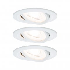 Paulmann 93431 LED Einbauleuchte Nova Basisset schwenkbar rund 84mm 50� GU10 3x6,5W 3x460lm 2700K