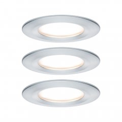 Paulmann 93498 LED Einbauleuchte 3-Step-Dim Nova Coin Basisset starr IP44 3x6W 3x470lm Alu gedreht